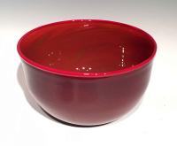 Red Open Bowl by AlBo Glass