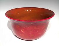 Red Flared Bowl by AlBo Glass