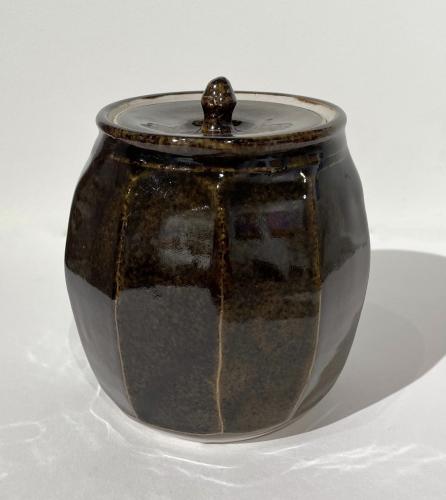 Dark Brown Lidded Pot by Greg Fallon