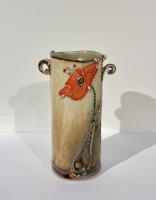 Cylindrical Poppy Vase by Carol Long