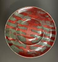 Red and Olive Green Bowl by Larry Peters
