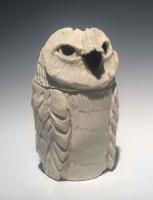 Small White Owl Jar by Brian Horsch