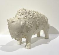 Small White Crackle Bison by Brian Horsch