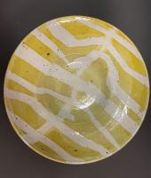 Pale Yellow and Gray Bowl by Larry Peters