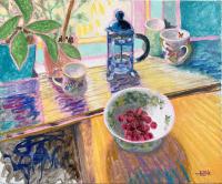 French Press, Bowl of Grapes by Brian Hinkle