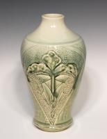 Art Nouveau Style Hand Embellished Altered Vase by Phyll Klima