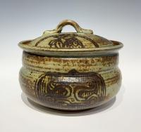 Lidded Pot with Roosters by Angelo C. Garzio