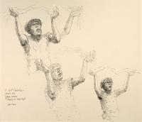 3 Self Portraits:  Study for Stanley Spencer Drawing on Toilet Paper by James Munce