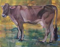 Cow in Green Pasture by Nora Othic