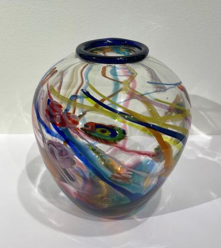 Circus Whimsey Vase by AlBo Glass