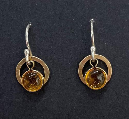 Citrine in 14k Gold and Sterling Silver Earrings by Artisan Jewelry