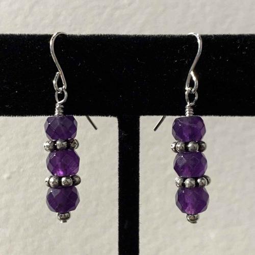Amethyst and Sterling Silver Earrings - MT 436 by Artisan Jewelry