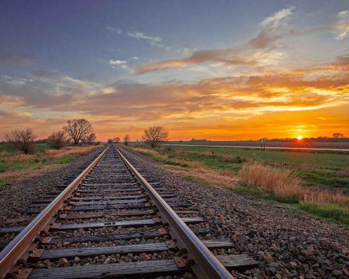 Rails, Sunset, Saline Co by George Jerkovich