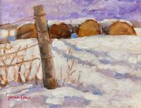Hay Bales in the Snow by Jean Cook