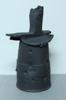 Black Altered Pot by Larry Peters