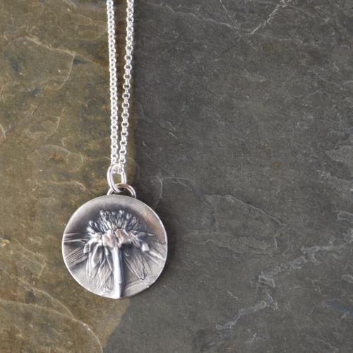 Black-Eyed Susan Necklace in Fine Silver by Artisan Jewelry