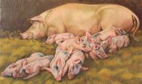 Sow and Piglets by Nora Othic