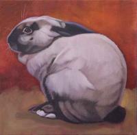 Rabbit on Red and Ochre by Nora Othic
