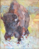 Bison  in Lamar Valley by Jean Cook