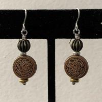 Copper, Brass, and Sterling Silver Earrings - MT 444 by Artisan Jewelry