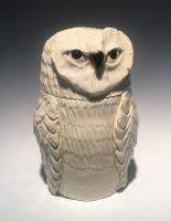 Medium White Owl Jar by Brian Horsch